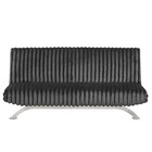 Pemberly Row Channel Tufted Futon Sofa Bed In Charcoal Gray Fabric