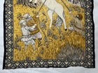 Vintage Atc Unicorn Elves Gnomes Tapestry Wall Hanging 53x38 Medieval Fantasy