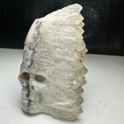 Natural Crystal Cluster Quartz Specimen Stone hand-carved Skull  Statue bn