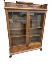 67234 Antique Victorian Oak Bookcase Curio Cabinet With Drawers