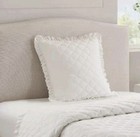 Armoire Coquette Quilted Euro Sham White 26x26 Pillow Cover New