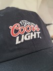 Coors Light Hat Cap Strap Back Black Embroidered Beer Logo Casual Mens Nwt 