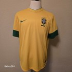 Nike Brasil Cbf Home Jersey 2014 Yellow  Green Men Xl Dri-fit  10
