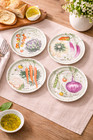 Vegetable Garden Set Of 4 Porcelain Decorative Plates 6 