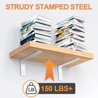 8 Pack 14 Inch Heavy Duty White Floating Shelf Brackets  Metal L Brackets