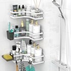 Corner Shower Caddy Bathroom Organizer Adhesive Shower Rack Bathtub Shelves