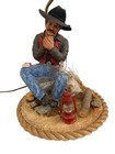 Vintage Western Cowboy Marlboro Man Novelty Lamp With Shade 16 Inches With Shade