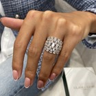 Certified Multi Shape Lab Grown Diamond cvd Wide Women s Ring In 14k White Gold