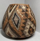 Vintage Handwoven African Zulu Basket Brown rust tan Well Made Unique Nice Cond 
