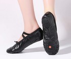 Womens Pu Leather Ballet Slippers Dance Shoes Split Sole Belly Flat Adult Dan   