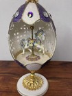 Real Decorated Carved Goose Egg Horse Carousel Collectible Ornate Decoration