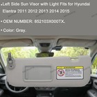 Left Driver Side Sun Visor For 2011-2015 Hyundai Elantra 852103x000tx