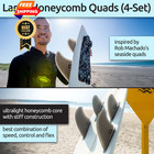 Surf Squared Large Surfboard Fins Set  4 Large  Futures Single Tab 4-fin