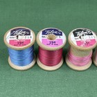 Vtg Lot Of 5 Sewing Thread Wood Spools Talon   Star Usa Partially Full