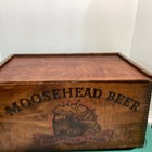 Vintage Moosehead Beer Canadian Lager Wood Crate Box With Lid