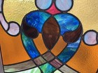 Antique Architectural Leaded Wood Casing Stained Glass Window