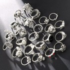 24pcs Gothic Skeleton Ring Set Punk Grunge Unisex Street Jewelry Gift - New