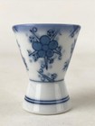 Japanese Porcelain Sake Cup Vtg Rappa Ochoko Guinomi Plum Blossom Blue G148