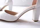 Kailee P Women s Sarah Satin Block Heels W  Ankle Strap Jl3 White Size Us 8 Uk 6