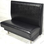 45 5 l Black Plain Single Back Fully Upholstered Booth-36 h With Metal Feet