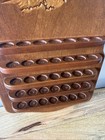 Beautiful Vintage Thimble Holder Wall Display Rack Wood Holds 35 Thimbles 16 5 