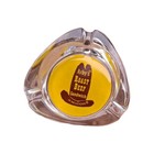 Arby s Roast Beef Sandwich Glass Advertising Ashtray Yellow Brown Clear