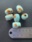 6 Millefiori Glass Trade Beads -   b1291  Handmade Indian Rare - 22mm
