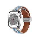 Magnetic Leather Strap With Chinese Embroidery For Apple Watch All Models