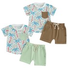 Kids Baby Boy Summer Spring Set 2 Pcs T Shirt shorts Suit Cotton Boy 0-3 Years