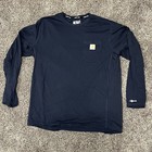 Carhartt Men   s L Navy Force Relaxed Fit Long Sleeve Pocket T Shirt Lot Of 2 Nwot