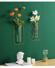 Yaooral 2 Pack Luxury Nordic Hanging Wall Mounted Gold Flower Vase    