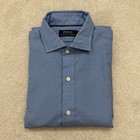 New Polo Ralph Lauren Dress Shirt Mens Medium Blue Dotted Button Down