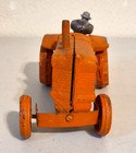 Vintage Allis Chalmers Cast Iron Orange Tractor With Silver Driver