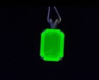 Sterling Emerald Cut Uranium Glass Necklace 925 Silver