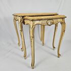 Vintage Italian Florentine Nesting Table Set Side End 1930 s Louis Xv Wood