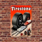 Vintage Firestone Tire Durable Garage Tin Metal Signs Home D  cor 8x12