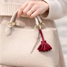 Hermes Carmenita Bookmark Tassel Charm Leather Burgundy Authentic Rare