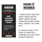 Custom Sports Ticket Stub     Any Team  Game  Seat     Personalized Gift