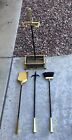 Portland Willamette 4 Pc Fireplace Tool Set Brass Wrought   Cast Iron 28    Tall