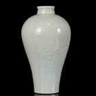 A Pair Chinese White Glaze Porcelain Carved  Exquisite Dragon Pattern Vase 19844