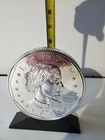Vacumet Finishing   Inc Vintage Metal Coin Bank Susan B  Anthony Coin 1976