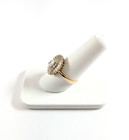 14k Gold Ballerina Ring W oval Cubic Zirconia s   Baguettes  Size 9-1 2