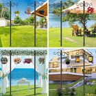 Adjustable Shepherd Hooks For Outdoor  2 Pack 80 Inch 5 Prong Base Bird Two S   