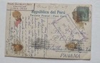 1929 Lima Peru Plaza Dos De Mayo Postcard To Panama Stamp Postal History Vintage