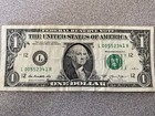 2013  1 One Dollar Bill Error Note Over Inking Misaligned Stuck Digit Low Number