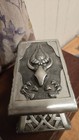 Celtic Dragon Large Silver Ceramic Box Signed Zoei 2000 Pagan Altar Box