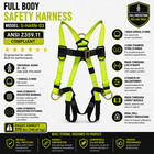 Full Body Safety Harness 3 D-ring Ansi Z359 Fall Protection Jorestech