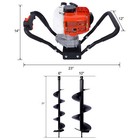 V-type 52cc 2 Stroke Gas Post Hole Digger One Man Auger Epa Machine Plant Soil D