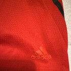 Adidas Men s Size L Regular Red black 3-stripes Mesh Drawstring Shorts