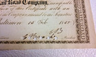 15 Feb  1858 Baltimore   Ohio Railroad Company Stock Certificates  100 A Share